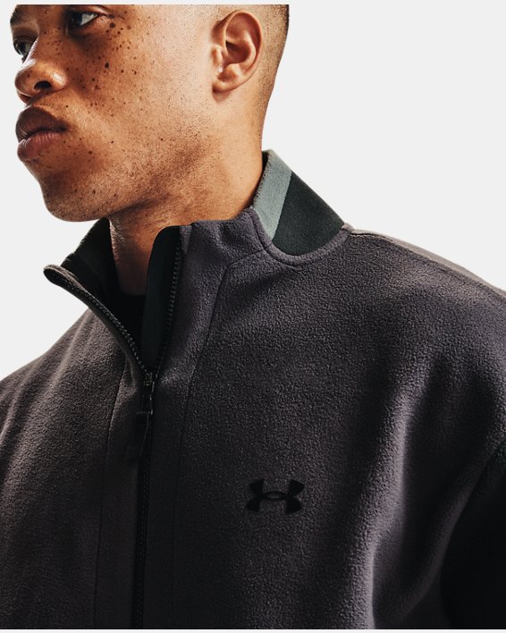Men's UA RUSH™ Fleece ¼ Zip, Black, pdpMainDesktop image number 6